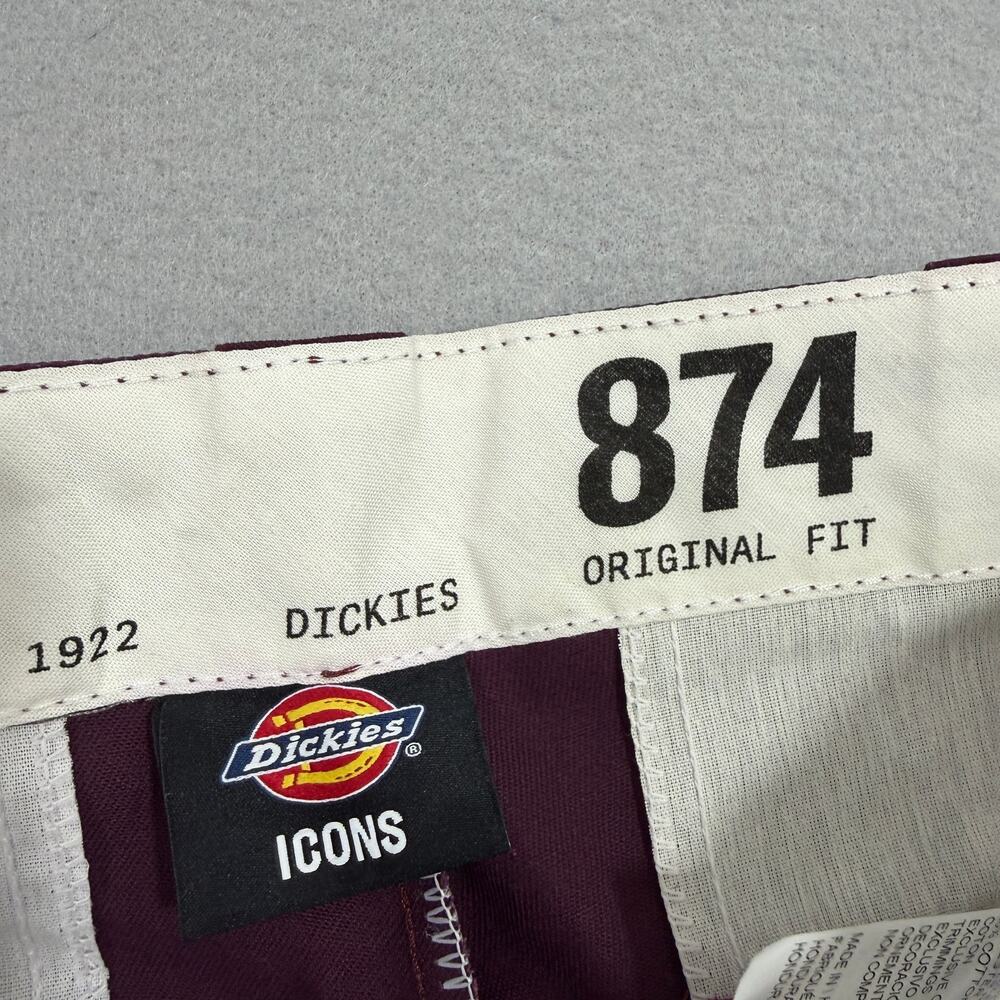 Dickies Icons 874 Original Fit Pants Men's 32x32 Maroon Red Workwear Work Skate - Picture 3 of 9